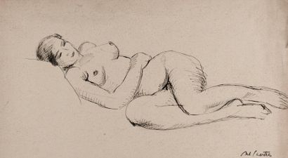 Antoine CHARTRES (1903-1968) Nu allongé.
Dessin au crayon, signé en bas à droite.
50,5x32,5...