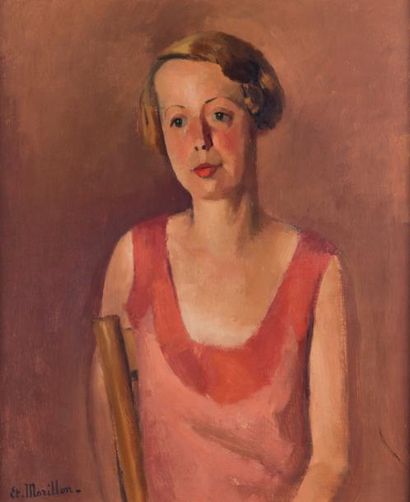 Etienne MORILLON (1884-1949) Portrait.
Huile sur toile, signée en bas à gauche. 65x50...
