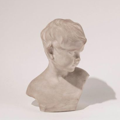 null Dante ZOI (XIX-XXe). Buste de jeune garçon en marbre, signé D. ZOI à Firenze....
