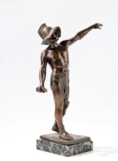 null Ferdinand LÜGERTH (1885-1915). Gladiateur. Epreuve en bronze, signée sur la...