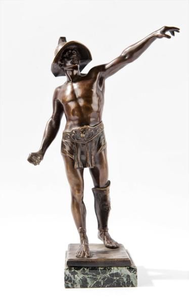 null Ferdinand LÜGERTH (1885-1915). Gladiateur. Epreuve en bronze, signée sur la...