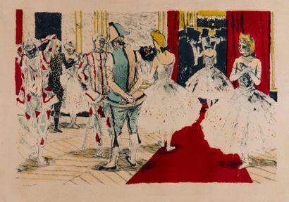 Maurice BRIANCHON (1899-1979) Foyer de l'Opéra. Lithographie en couleur, signée en...