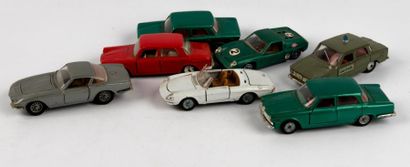 null Mebetoys, lot de 7 voitures sans boite, bon état : Corvette Rondine grise, Fiat...