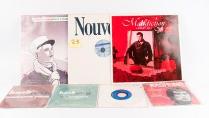 null Lot de 7 disques 45t dont dont 3 MAXI et 2 SP de Alain Bashung et Serge Gainsbourg...