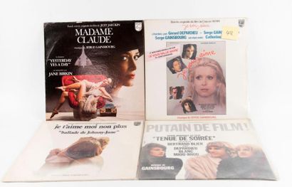 null Lot de 4 disques 33t de bande originales de films par Serge Gainsbourg comprenant...