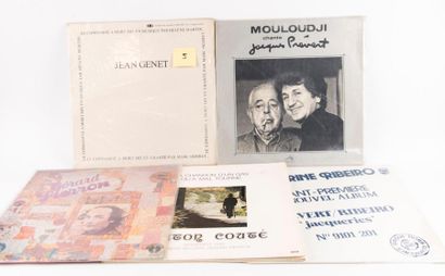 null Lot de 5 disques 33t de poésie chantée comprenant 33t Marc Ogeret - Condamné...