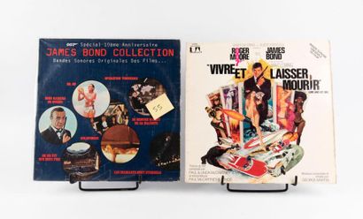 null Lot de 2 disques 33t dont 1 double de bandes originales de James Bond comprenant...