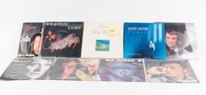 null Lot de 9 disques 45t SP période années 80 de Johnny Hallyday comprenant 45t...