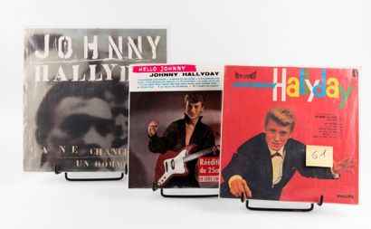 null Lot de 3 disques 33t dont 2 au format 25cm de Johnny Hallyday comprenant 33t...