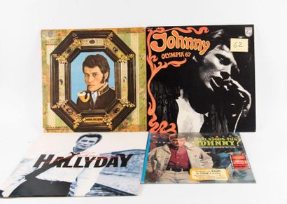 null Lot de 4 disques 33t dont 1 au format 25cm de Johnny Hallyday comprenant 33t...
