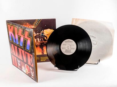 null 1 double disque 33t PROMO label blanc de Kiss - Alive II (Casablanca) (V.G+...