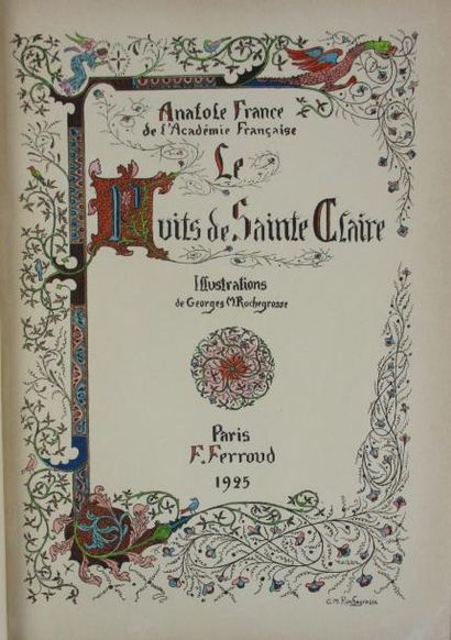 France (Anatole). Le puits de Sainte-Claire. Paris Ferroud, 1925.
In-4°, demi maroquin...
