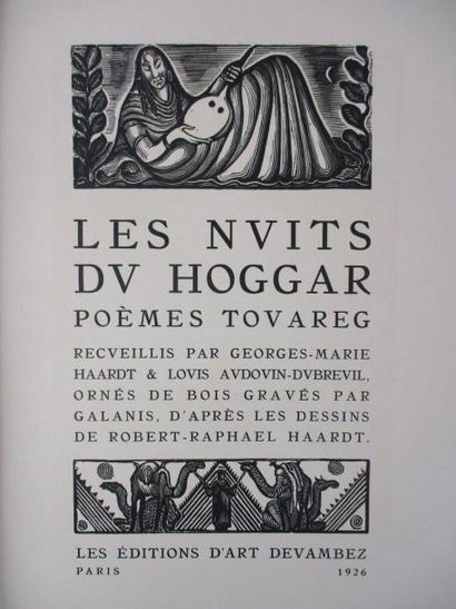 HAARDT (G-M) - AUDOUIN-DUBREUIL (L). Les nuits du Hoggar. Poèmes Touareg. Paris,...