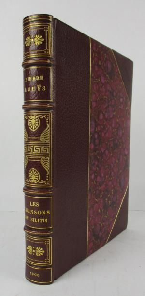 LOUYS (Pierre). Les chansons de Bilitis. Paris, Ferroud, 1906. In-4°, demi maroquin...