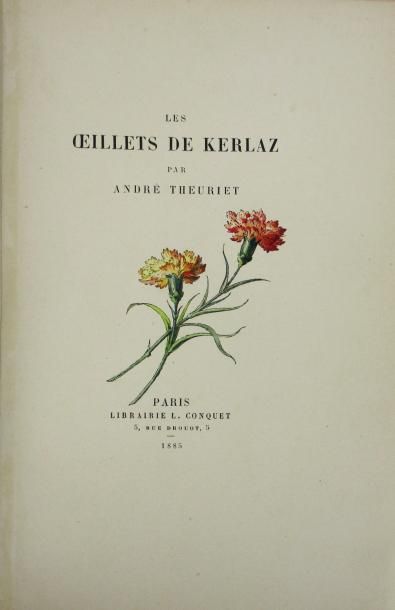 THEURIET (André). Les oeillets de Kerlaz. Paris, Conquet, 1885. In-12, bradel demi-maroquin...