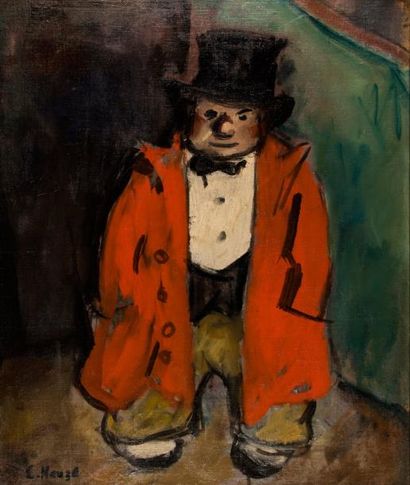 Edmond Amédée HEUZE (1883-1967) Le nain du cirque.
Huile sur toile, signée en bas...