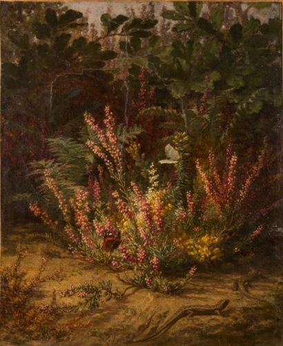 JEAN ETIENNE JOANNY MAISIAT (1824-1910) "Le Lézard".
Huile sur toile, signée en bas...