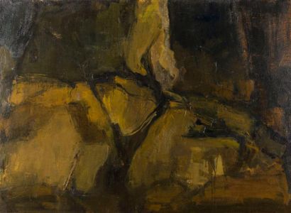 Pierre MONTHEILLET (1923-2011) Composition.
Huile sur toile, signée en bas à gauche,...