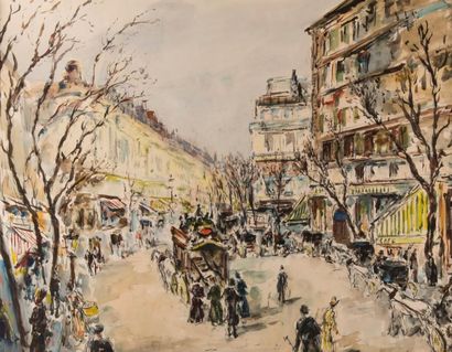 Arturo SOUTO (1902-1964) Paris, Les Grands Boulevards.
Aquarelle, signée en bas à...