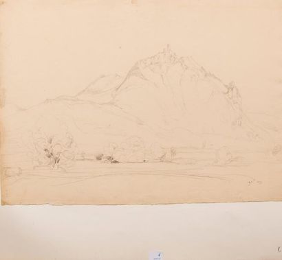 ECOLE FRANCAISE DU XIXème siècle Bord du Rhin 1829.
Deux dessins.
44 x 31 et 44 x...