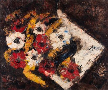 Henry Maurice D'ANTY (1910-1998) Nature morte aux fleurs.
Huile sur toile, signée...