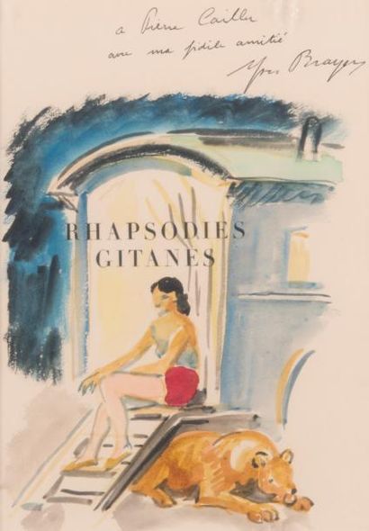 Yves BRAYER (1907-1990) Rhapsodie gitane.
Aquarelle, signée et dédicacée à Pierre...