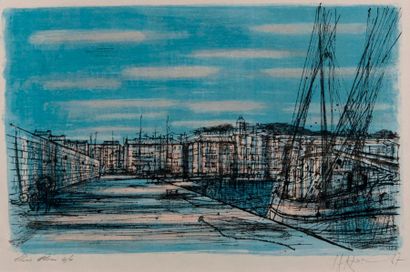 null Jean CARZOU (1907-2000). Le port de Saint-Tropez. 1967. Lithographie, essai...