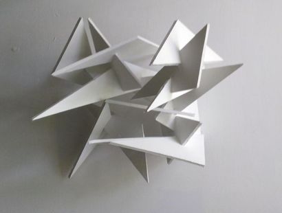 null ENZO. "Triangoli" de la série Rilievi. Technique mixte. 65x50 cm. Signée et...