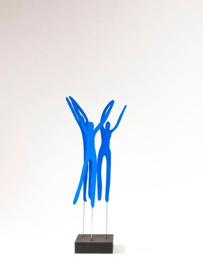null ENZO. "Giola 3" de la série Uomini Blu. Technique mixte. 42x10 cm.