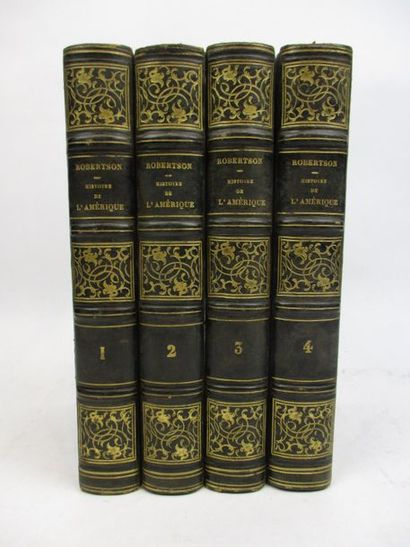ROBERTSON (W). Histoire de l'Amérique. Paris, Janet & Cotelle, 1828. 4 volumes in-8,...