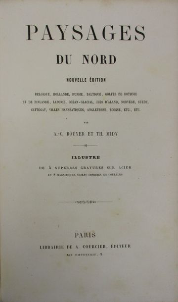 BOUYER (A.-C.) - MIDY (Th.). Paysages du Nord. Paris, Courcier, (1859). In-8, demi-...