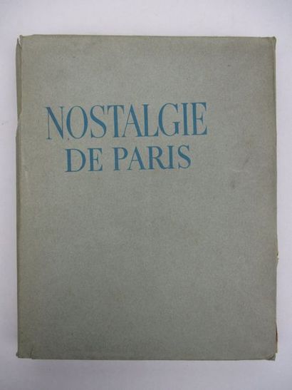 CARCO (F). Nostalgie de Paris. Paris, Au moulin de Pen-Mur, 1946. In-4°, broché....