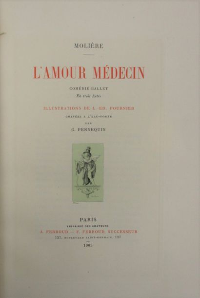 null COMEDIES DE L'AMOUR (Les Trois). Ensemble 3 ouvrages grand in-8, bradel demi...