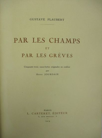 FLAUBERT (Gustave). Par les Champs et par les Grèves. Paris, L. Carteret, 1924. 1...