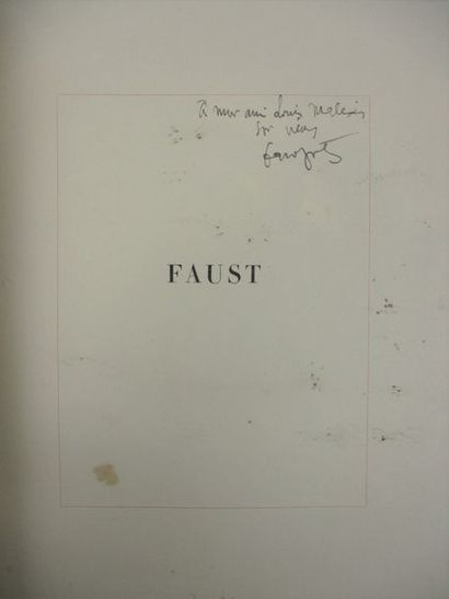 GOETHE. Faust. Paris, Editions de la Roseraie, 1924. In-4°, demi-maroquin framboise...