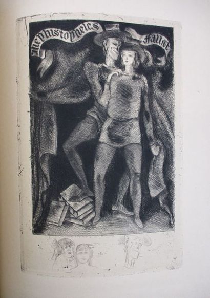 GOETHE. Faust. Paris, Editions de la Roseraie, 1924. In-4°, demi-maroquin framboise...