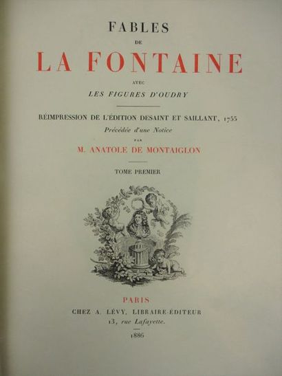 LA FONTAINE (Jean de). Fables. Paris, A. Lévy, 1886. Réimpression de Desaint et Saillant,...