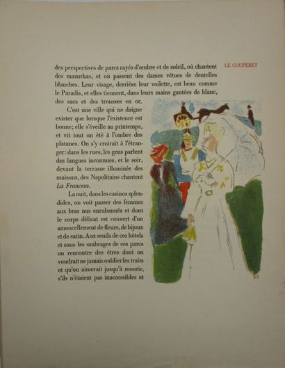 LARBAUD (Valéry). Enfantines. Paris, Sautier, 1948. In-4°, en feuilles, chemise et...
