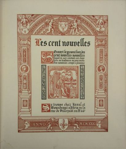 [MALASSIS (Edmond)]. Les Cent nouvelles. Attribuées au Roy Louis XI. Paris, Javal,...