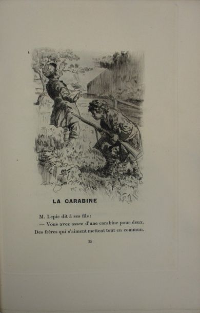 RENARD (Jules). Poil de carotte. Paris, Romagnol, 1911. In-4° broché. Nombreuses...
