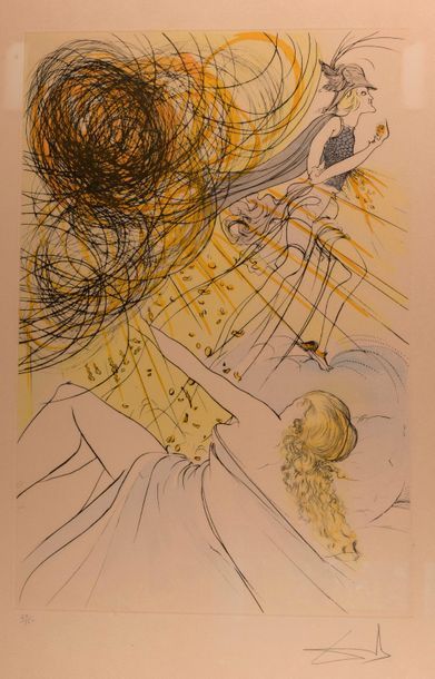 null DALI. "La Toison d'Or". Lithographie, signée et numérotée 24/150. 74x55 cm à...