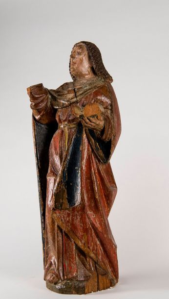 Allemagne du Sud, fin du XVème- début du XVIème siècle Saint portant un livre Sculpture...