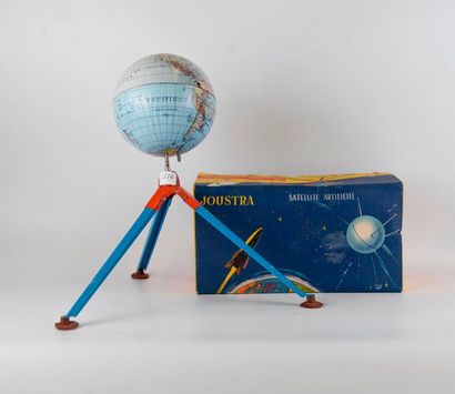 null Joustra :jouet mécanique «  satellite artificiel » en tôle lithographiée sur...