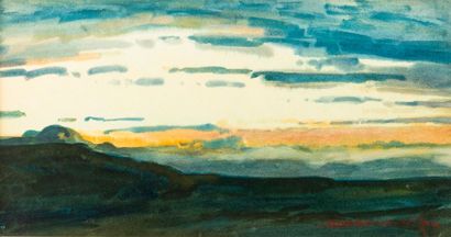 null Marthe CHAMBARD-VILLON (1899-1992). Paysage. Aquarelle, signée en bas à droite....