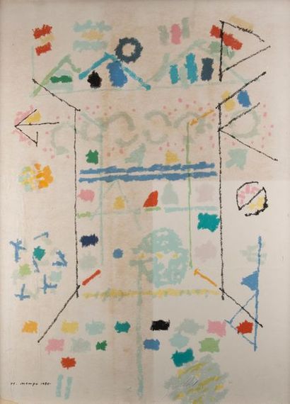 null Manuel HERNÁNDEZ MOMPO (1927-1992). Composition abstraite. Lithographie, signée...