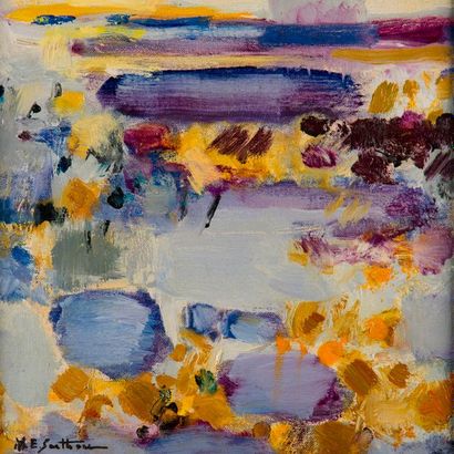 null Maurice Élie SARTHOU (1911-2000). Composition. Huile sur toile, signée en bas...