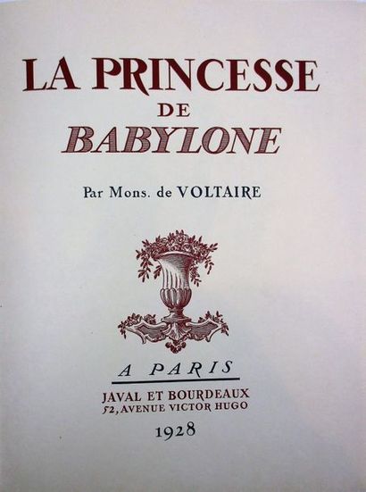 null [CAPPIELLO]. VOLTAIRE. La Princesse de Babylone. Paris, Javal et Bourdeaux,...