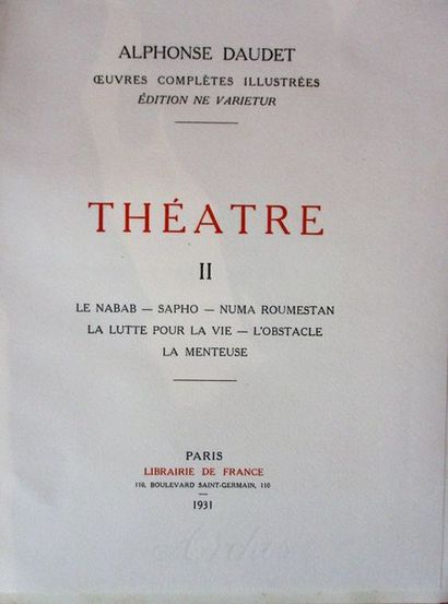 null DAUDET (A). Œuvres complètes illustrées. Paris, Librairie de France, 1930-31....