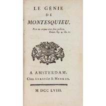 null [DELEYRE (A)]. Le Génie de Montesquieu. Amsterdam, chez Arkstée Merkus, 1758....