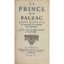 null BALZAC (J. Guez de). Le Prince. Paris, M. Bobin, 1660. In-12, veau granité,...